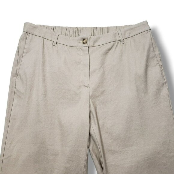 J Jill Linen Stretch Pants Womens 18 Beige High Rise Pockets - Picture 2 of 11